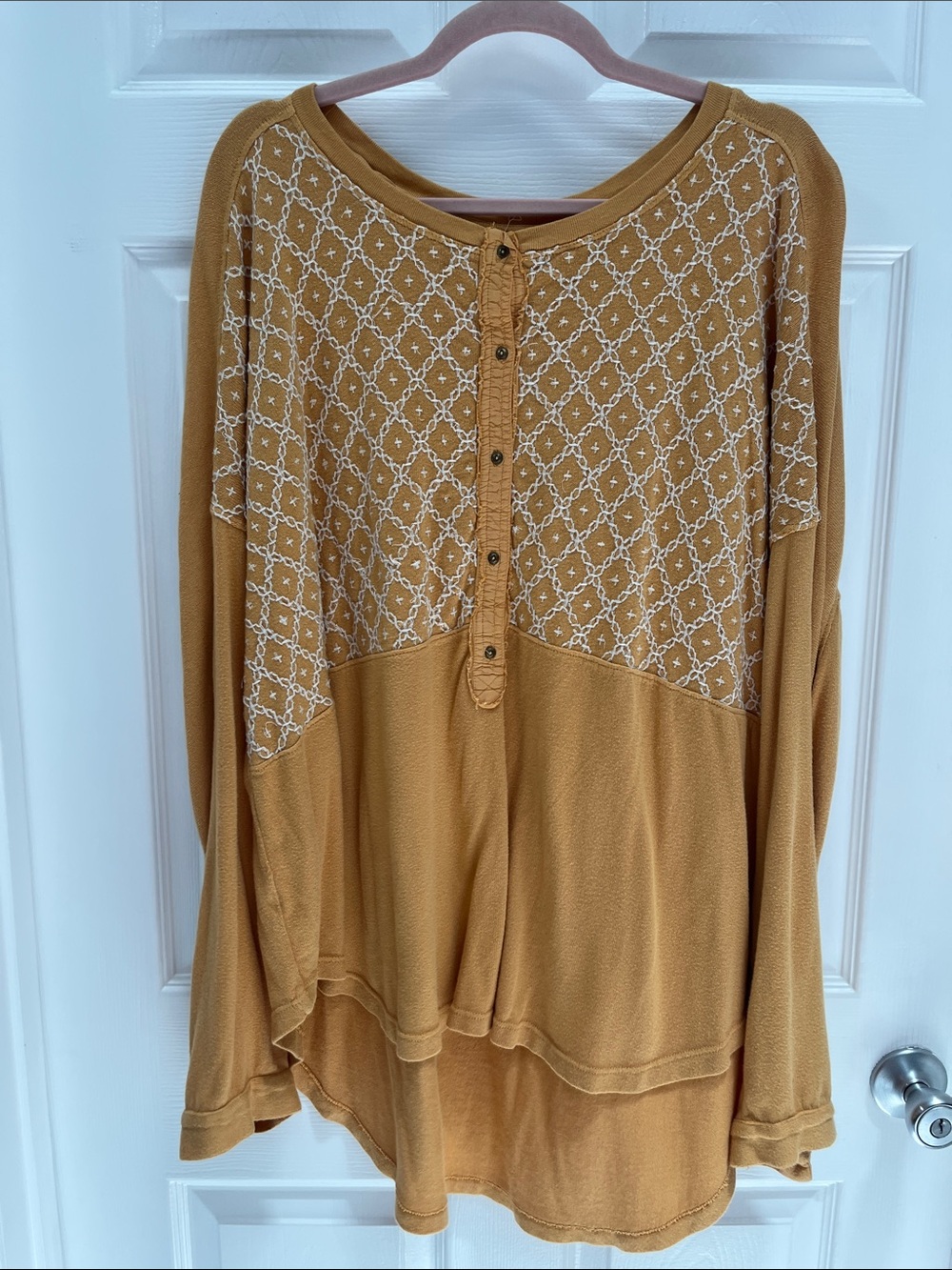 Free People Free Spirit Top in Peach Fuzz Combo XL